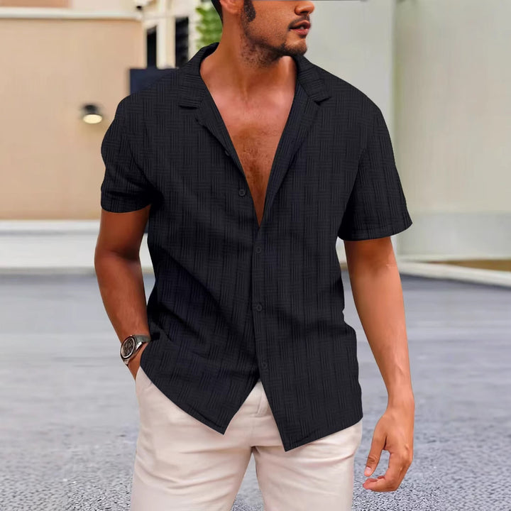 Men's short-sleeve fashion shirt with a modern texture design Lune London