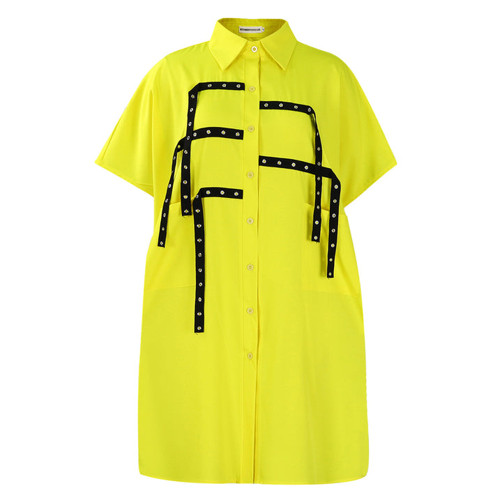 Oversized blouse for women with trendy details and contrasting straps Lune London