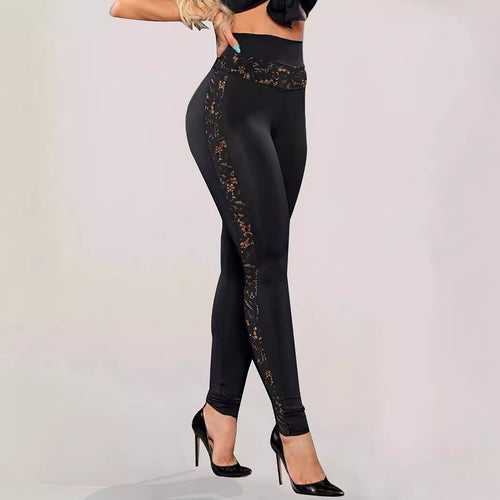 Women's sports leggings with a seductive lace detail Lune London