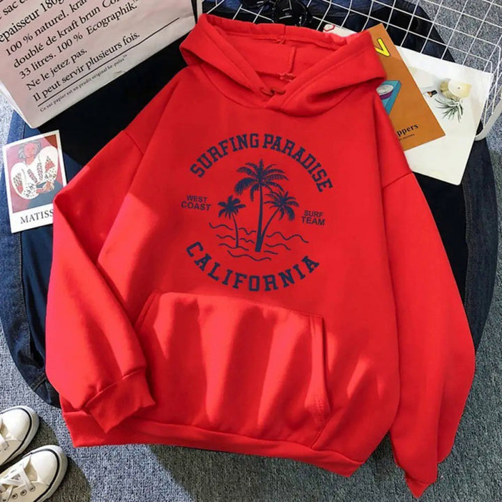 Women's hoodie with casual surf design and high-quality cotton blend Chic & Stil