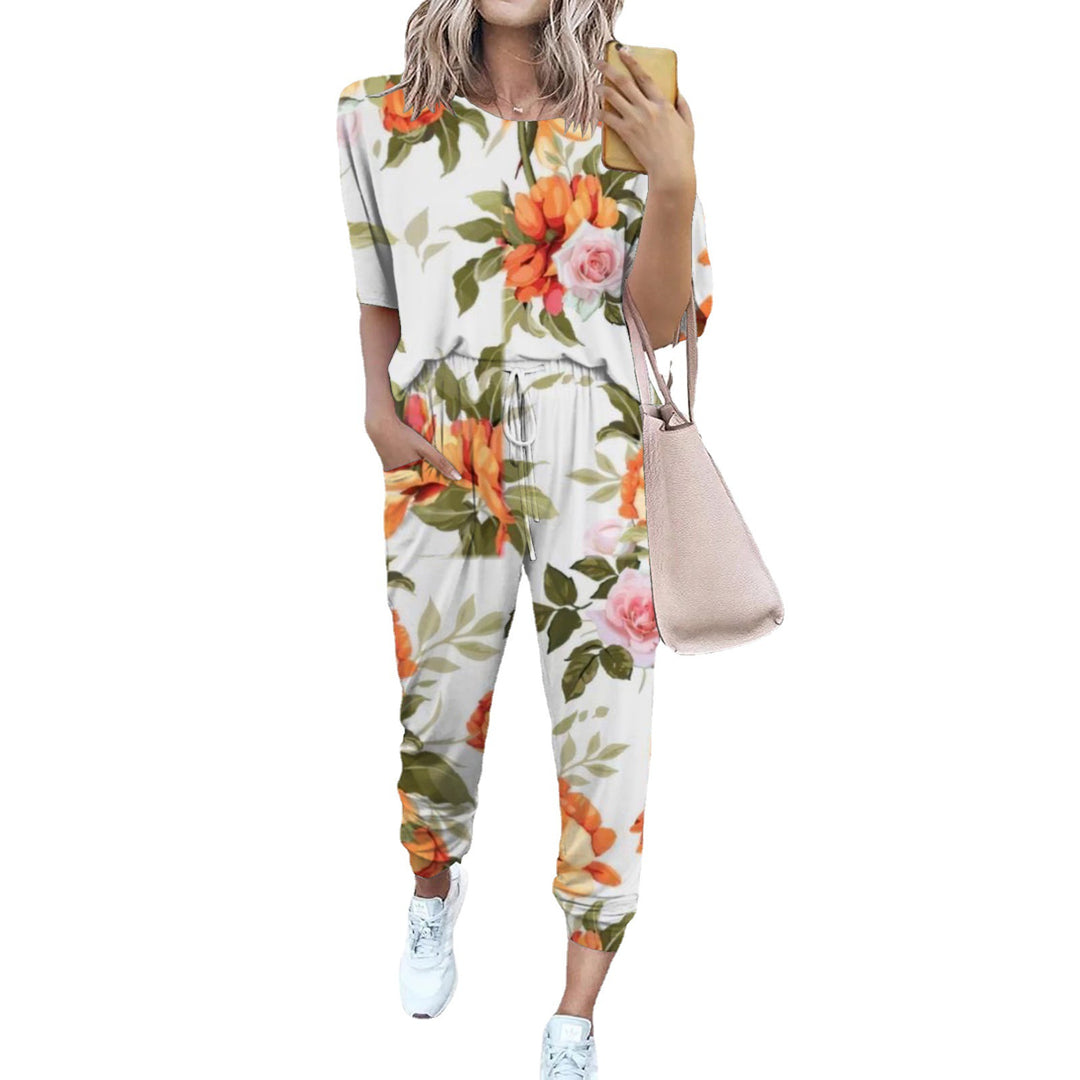 Ladies lightweight casual jumpsuit with a striking tie-dye pattern and practical pockets Lune London