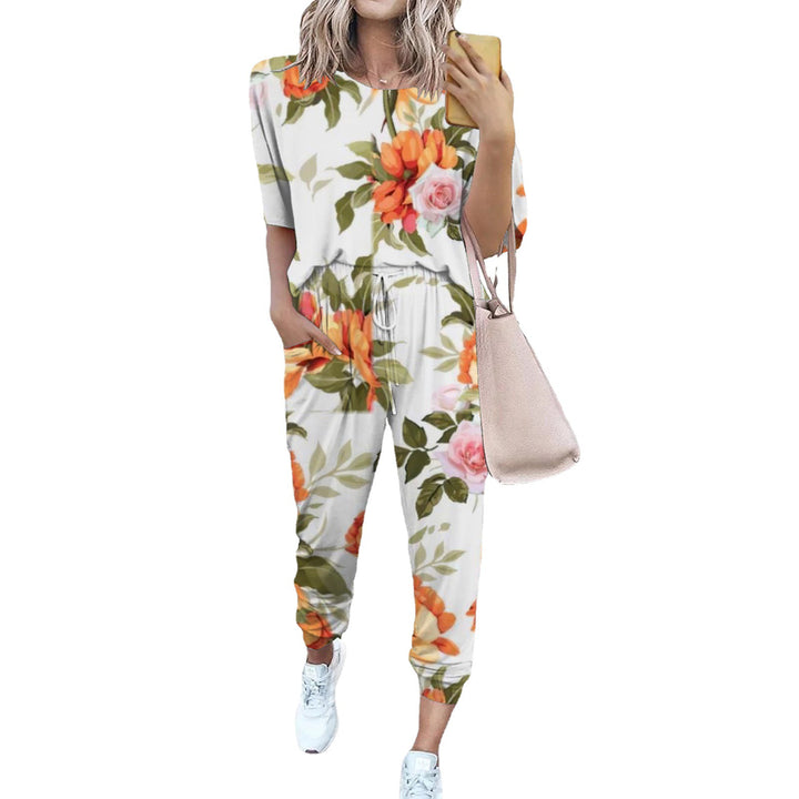 Ladies lightweight casual jumpsuit with a striking tie-dye pattern and practical pockets Lune London
