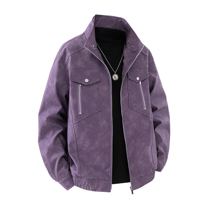 Classic suede leather jacket for men with practical pockets Lune London