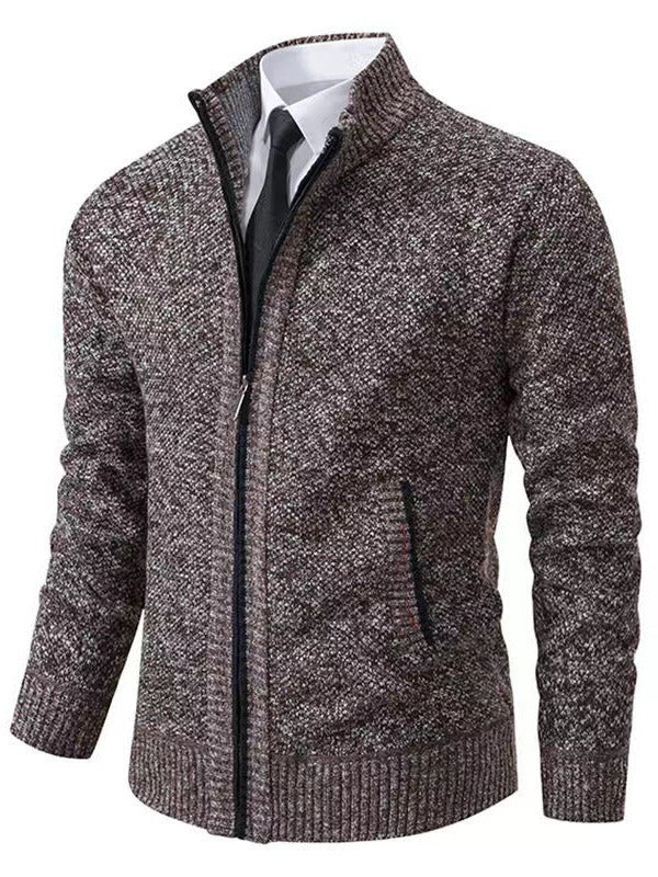 Men's knit jacket with high collar and full zip Lune London