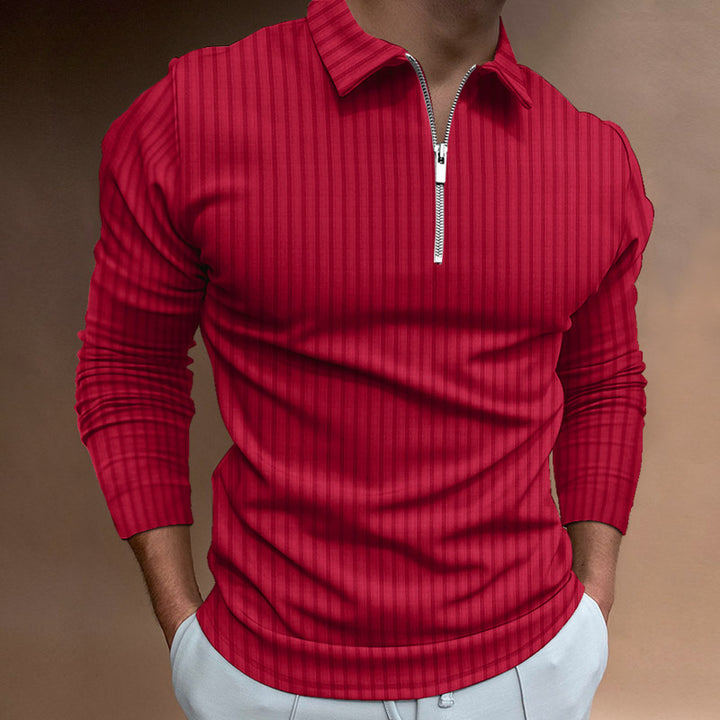 Long sleeve polo shirt for men with zipper Lune London
