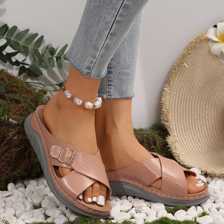 Lune London Crossed Slip-On Sandals for Women