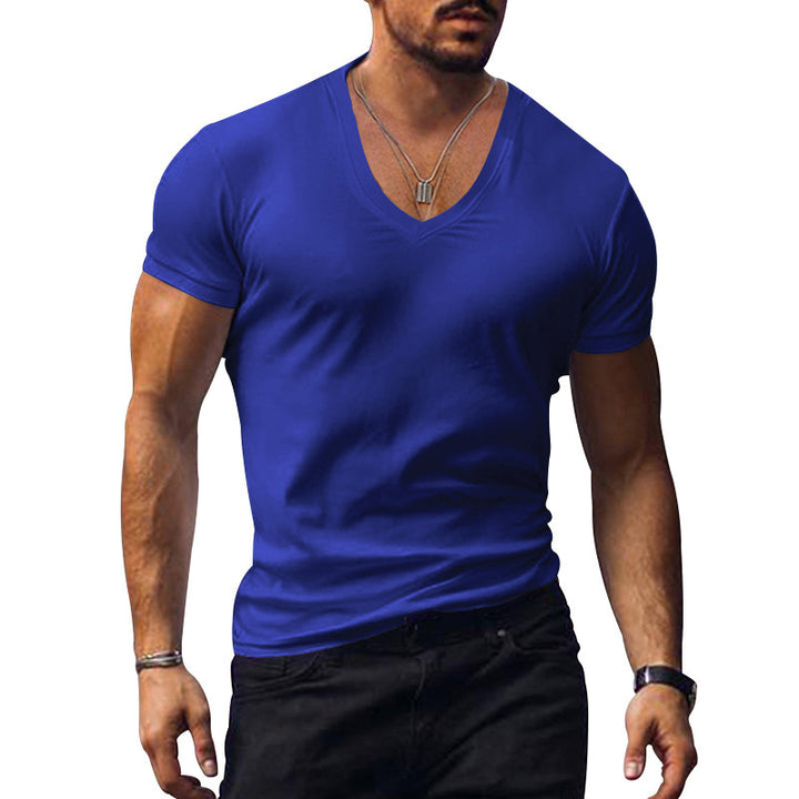 V-neck cotton blend breathable t-shirt for men Lune London
