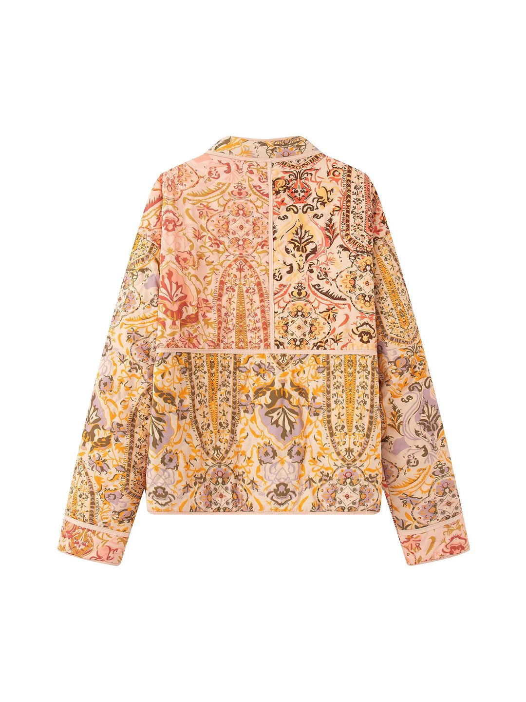 Ladies down jacket with floral patterns and practical pockets Lune London
