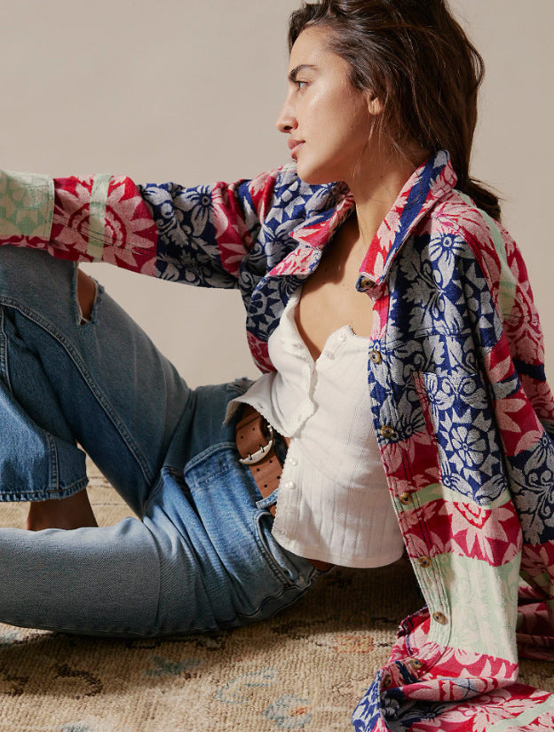 Lune London Women's Cotton Patterned Shirt