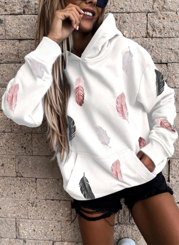 Hooded sweatshirt for women with an elegant feather design Lune London