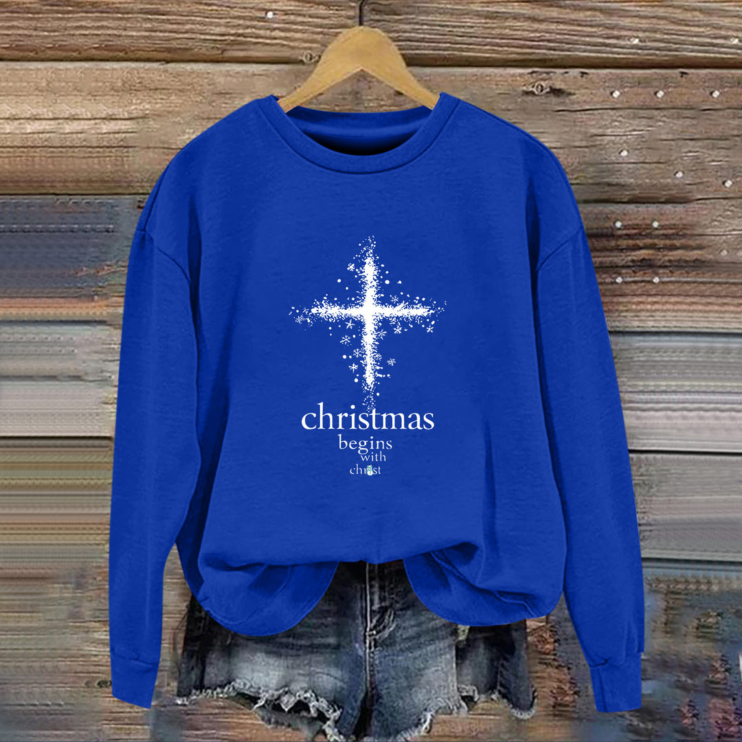 Sweat-shirt pour femmes avec motif chrétien et doublure intérieure douce Chic & Stil