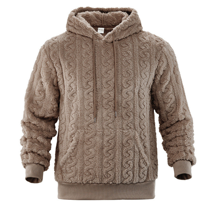 Ladies Cozy Fleece Hoodie with Textured Pattern Lune London