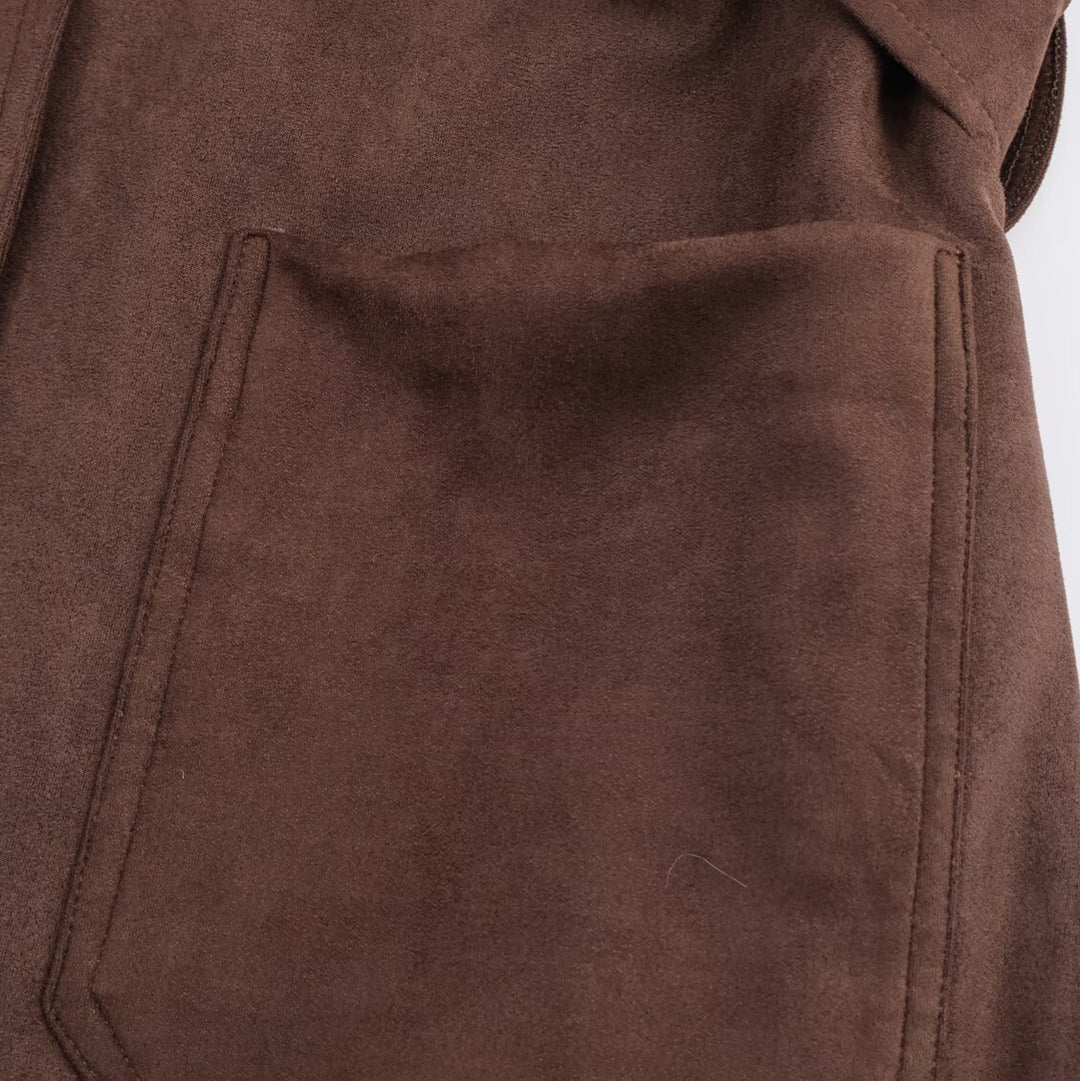 Faux leather blazer jacket for women with fitted cut and large belt Lune London
