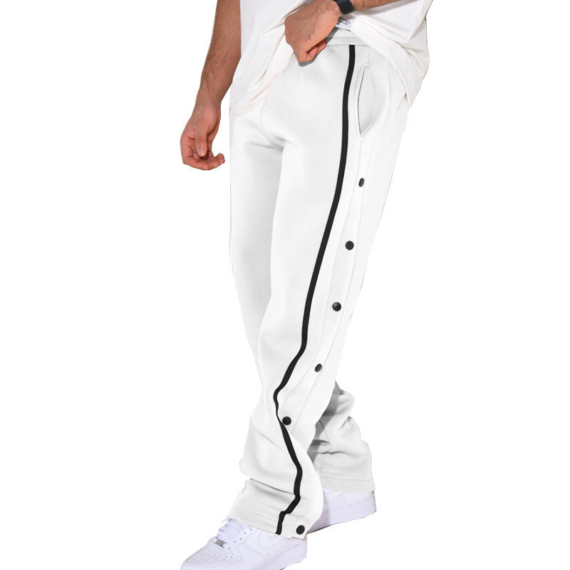 Men's sports jogger pants with side snap closure and elastic waistband Lune London