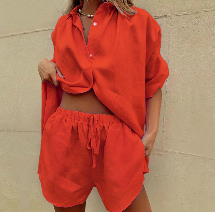 Women Casual Linen Top with Shorts Lune London