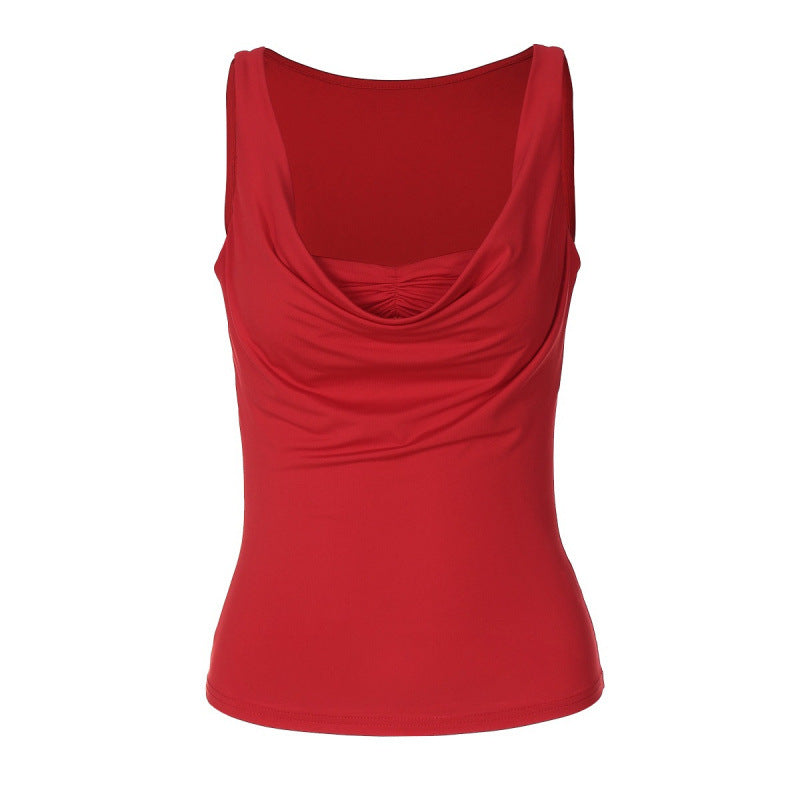 Chic and Style draped front sleeveless top for women