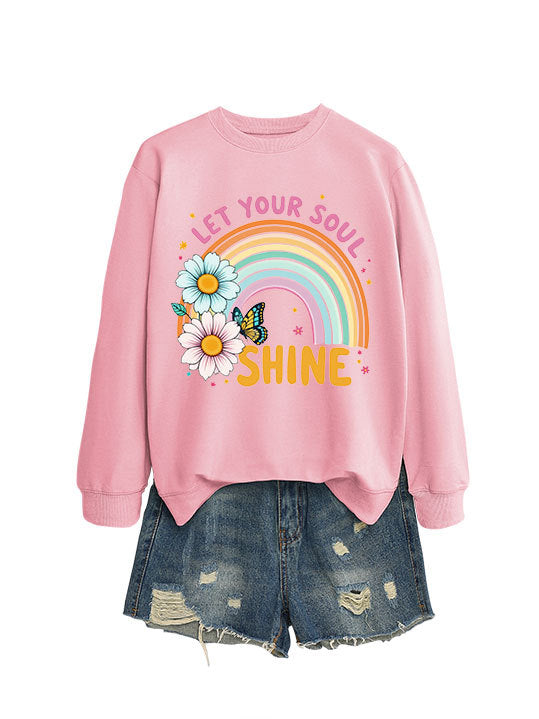 Sweatshirt pour femmes avec dégradé coloré et design graphique floral Chic & Stil