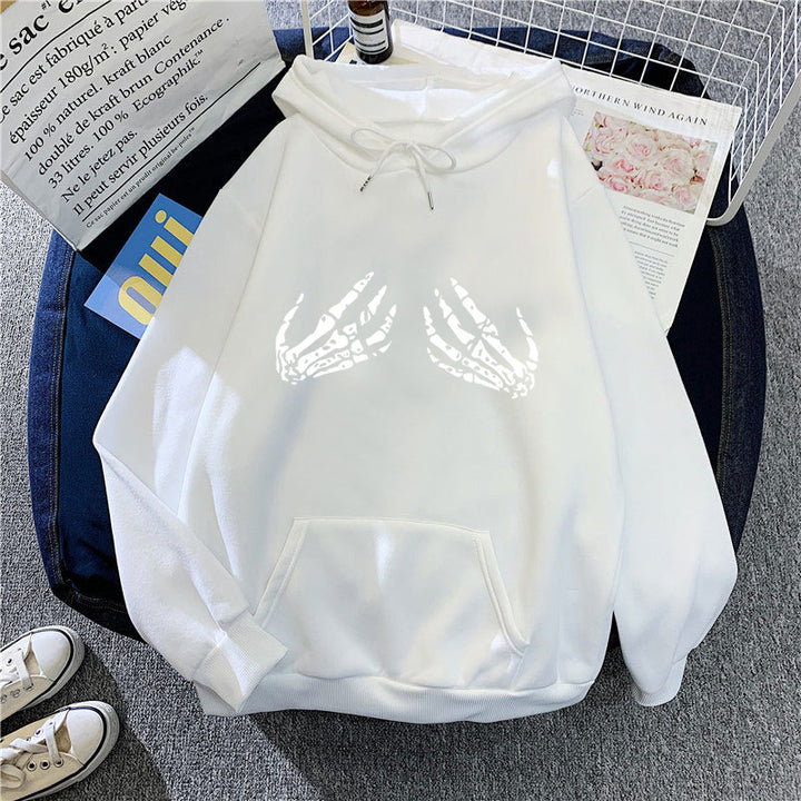 Women's hoodie with creative skeleton design Chic & Stil