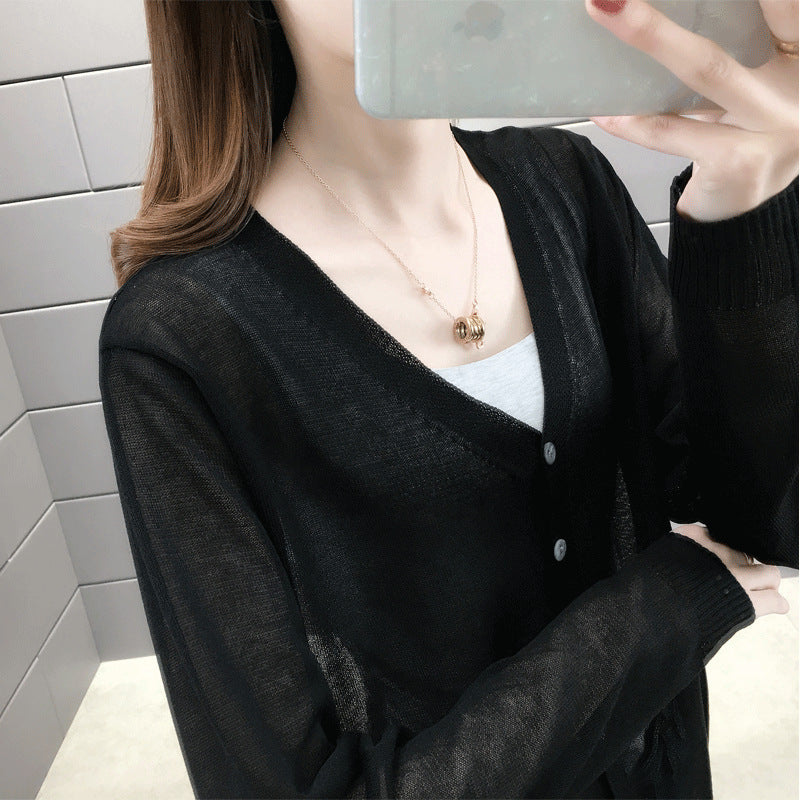 Cardigan femme avec col en V et détails de boutons Chic & Stil
