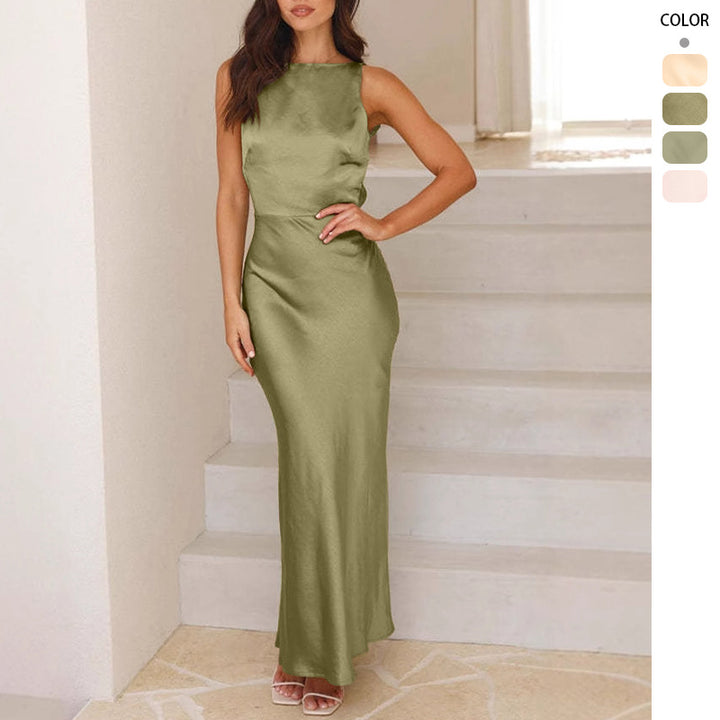 Elegant Maxi Dress for Women with Slim Silhouette and High-Quality Satin Finish Chic & Stylish