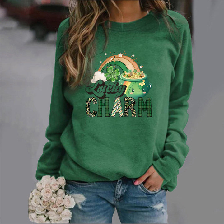 Sweat-shirt pour femmes avec motif chanceux créatif Chic & Stil
