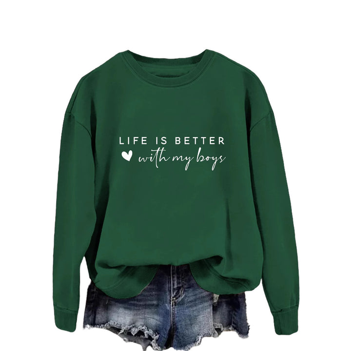 Pull femme confortable à col rond avec impression inspirante Chic & Stil