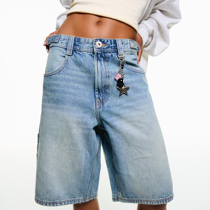 Women's High-Cut Denim Shorts in Modern Style Lune London