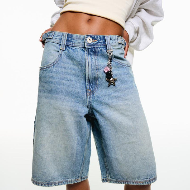 Women's High-Cut Denim Shorts in Modern Style Lune London