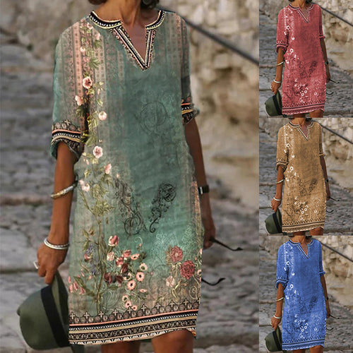 Airy summer dress for women with floral design Lune London