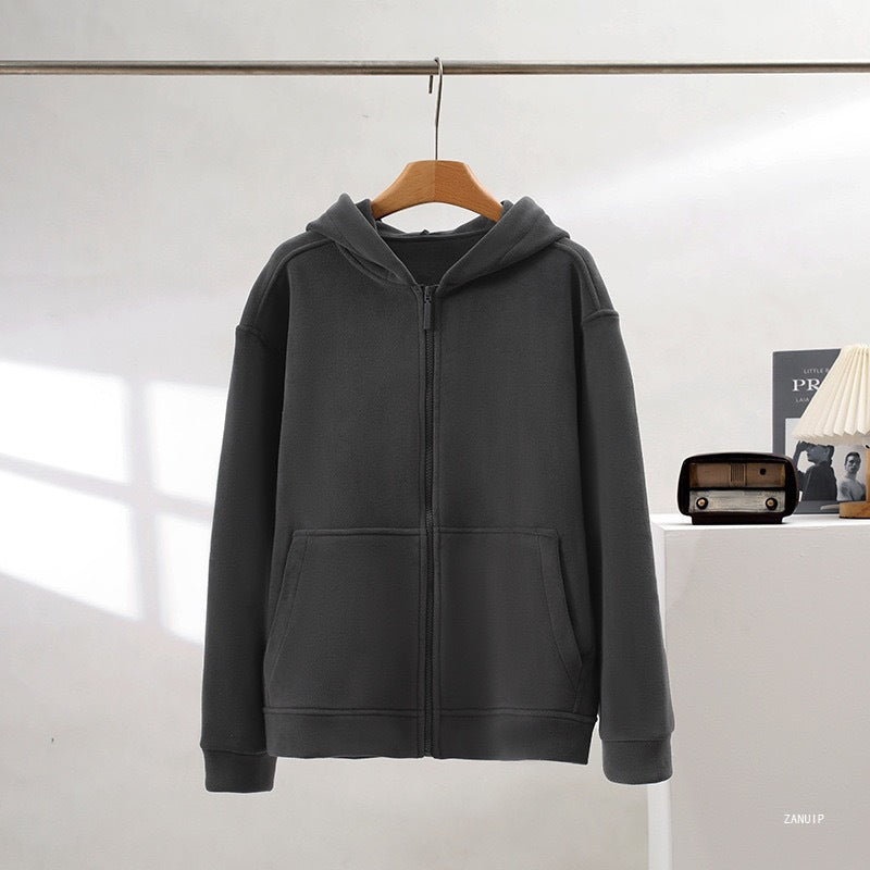 Haut en molleton pour femmes avec zip intégral et poches kangourou Chic & Stil