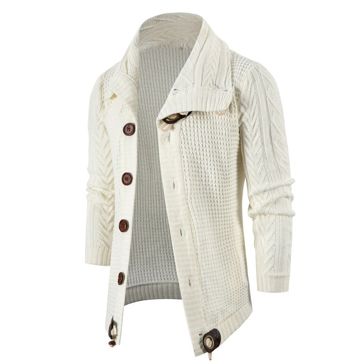 Thick knit jacket for men with foldable collar Lune London