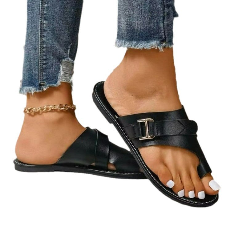 Women’s strap sandals with elastic strap and comfortable sole Lune London