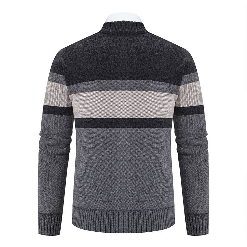 Modern knit jacket for men with high collar and full zip Lune London