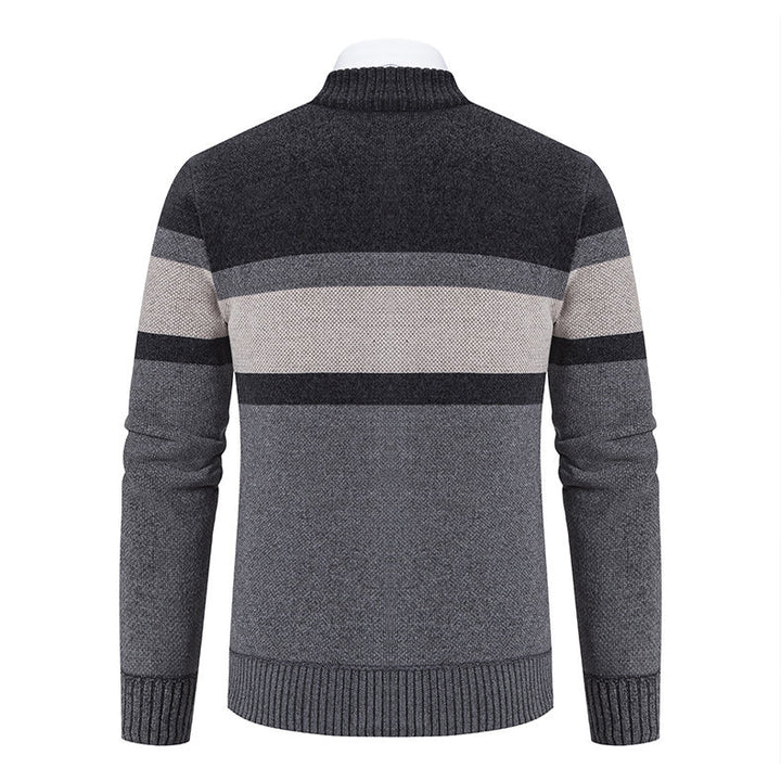 Modern knit jacket for men with high collar and full zip Lune London