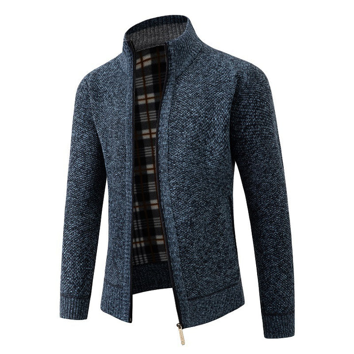 Fashion knit jacket for men with an innovative structure and a warm lining Lune London