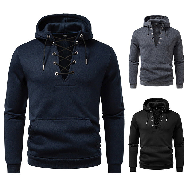 Men's hoodie with trendy lacing design Lune London