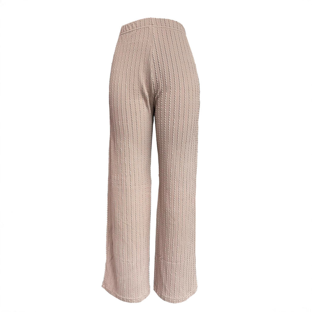 Wide knit pants for women with a refined structured pattern Lune London