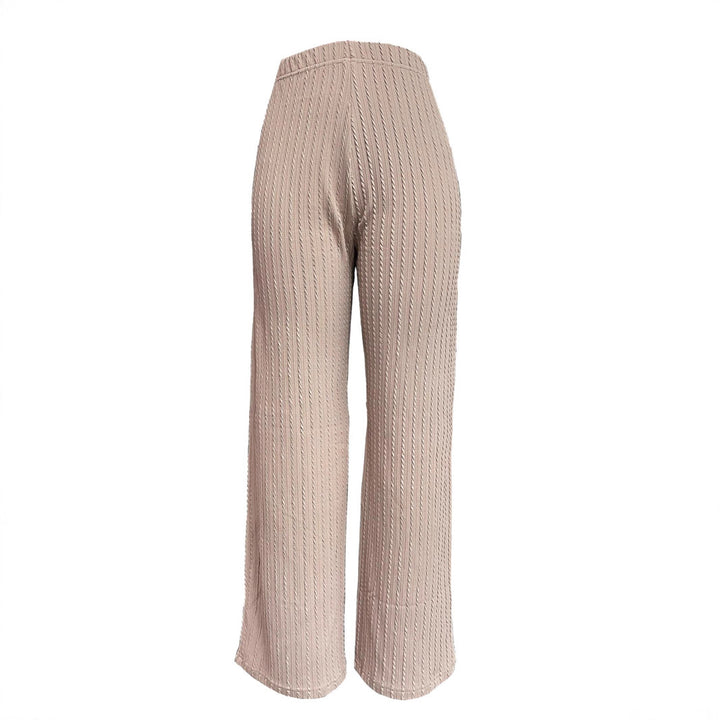Wide knit pants for women with a refined structured pattern Lune London
