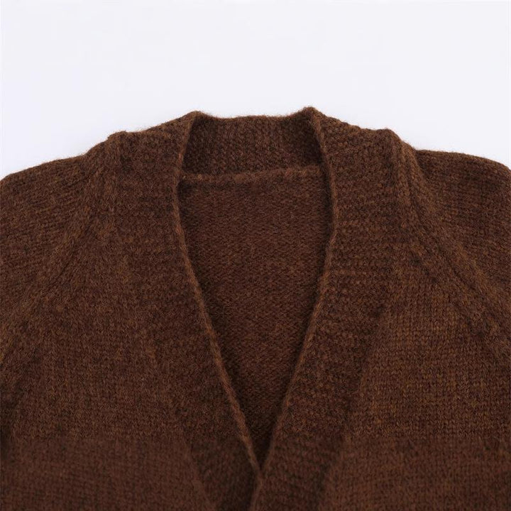 Ladies Long Cardigan with elegant button placket and soft fluid material Lune London