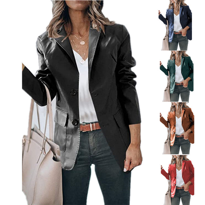 Women's Elegant Jacket with Shiny Surface and Practical Pockets Lune London