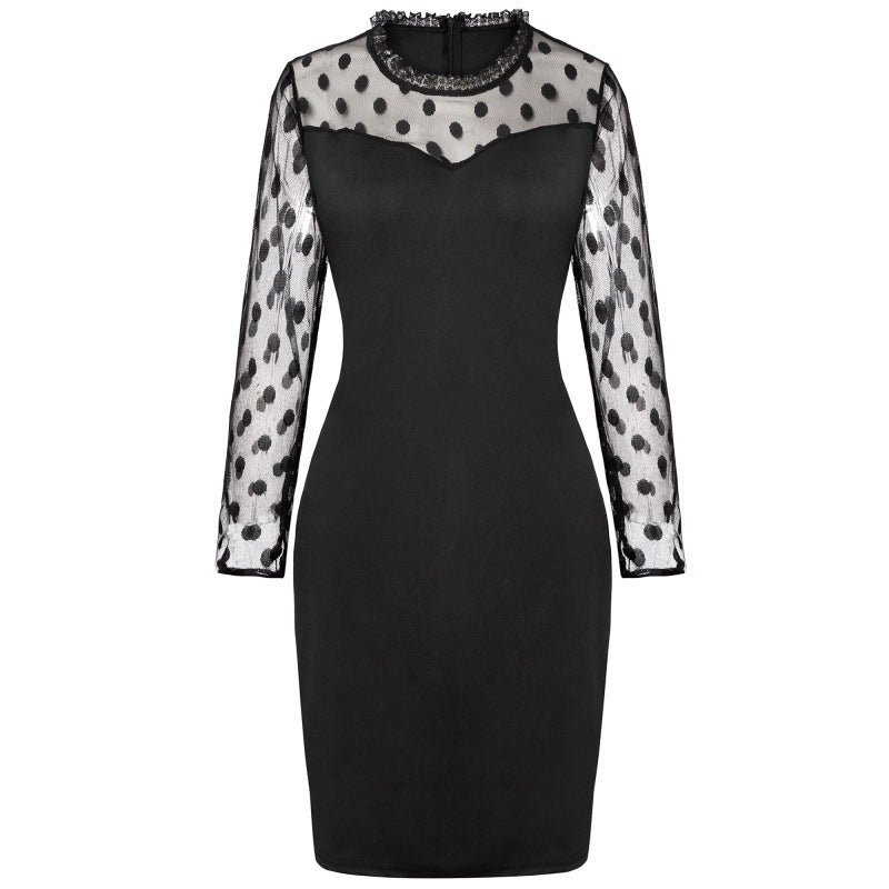 Lune London polka dot sheer sleeve mini dress