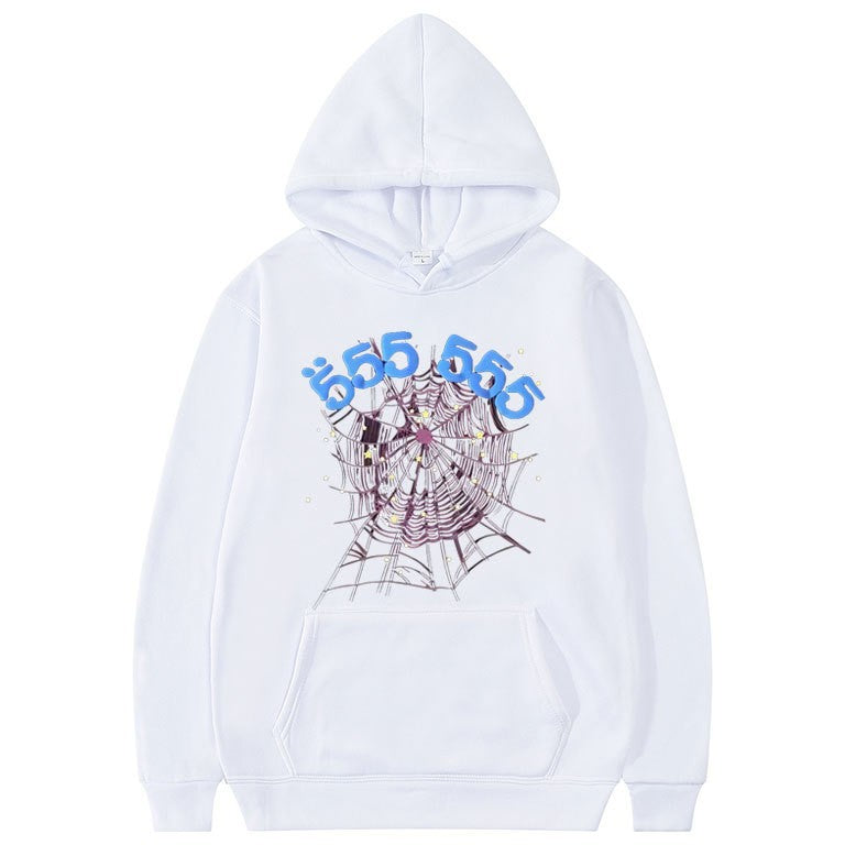 Ladies hoodie with a creative spider web pattern Lune London