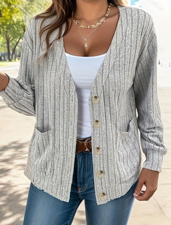 Textured button cardigan for women Lune London