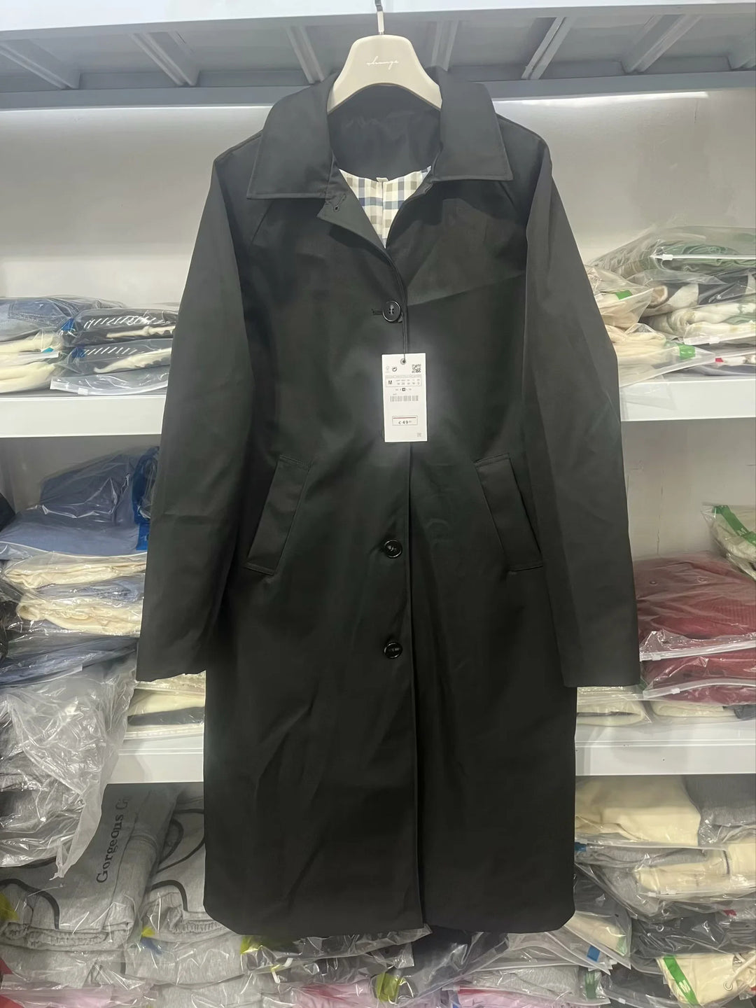 Transitional jacket for women with elegant high collar and practical button details Lune London