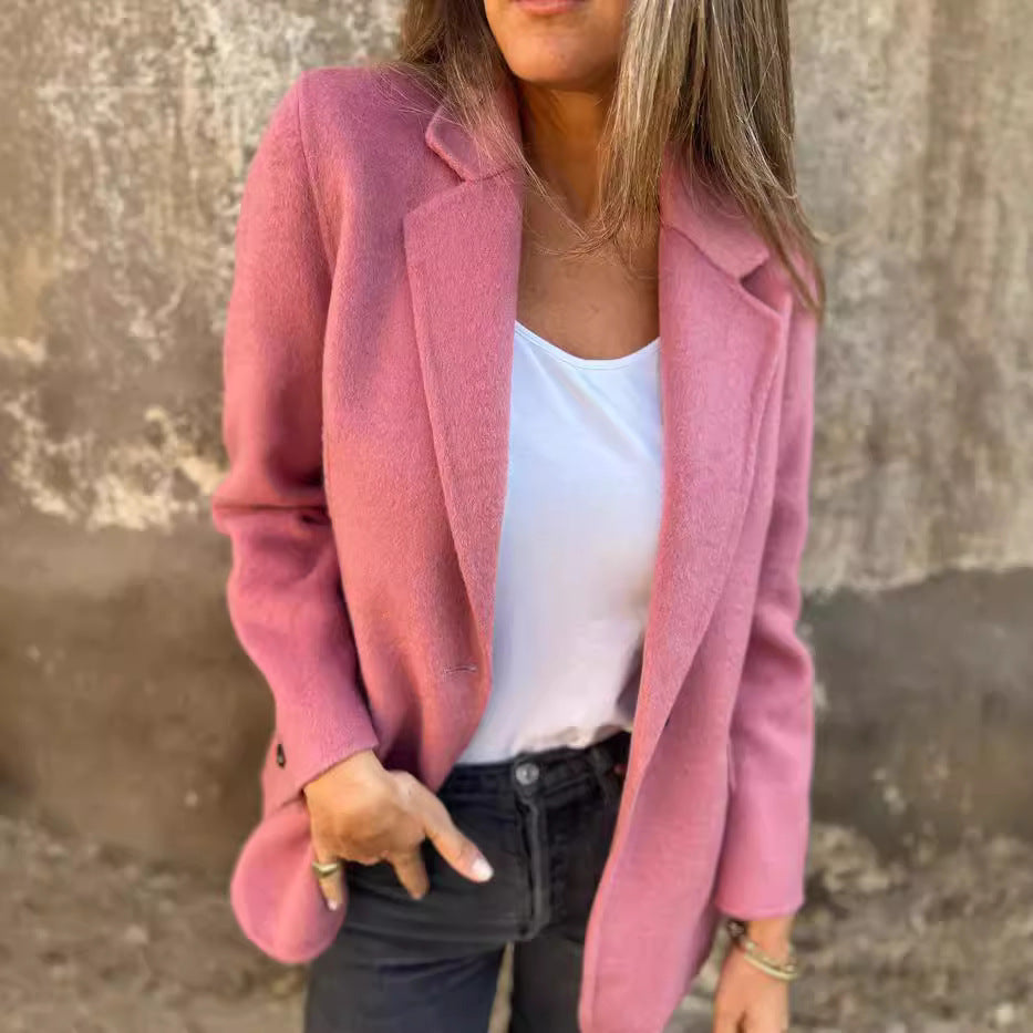 Chic and style elegant boucle blazer for women with relaxed fit