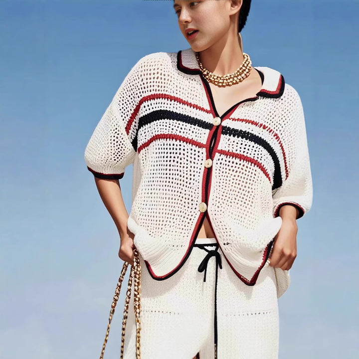 Elegant knitted jacket for women with cut-out details Lune London