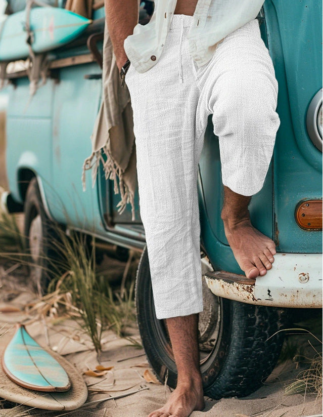 Chino pants for men with a relaxed fit and elastic waistband Lune London