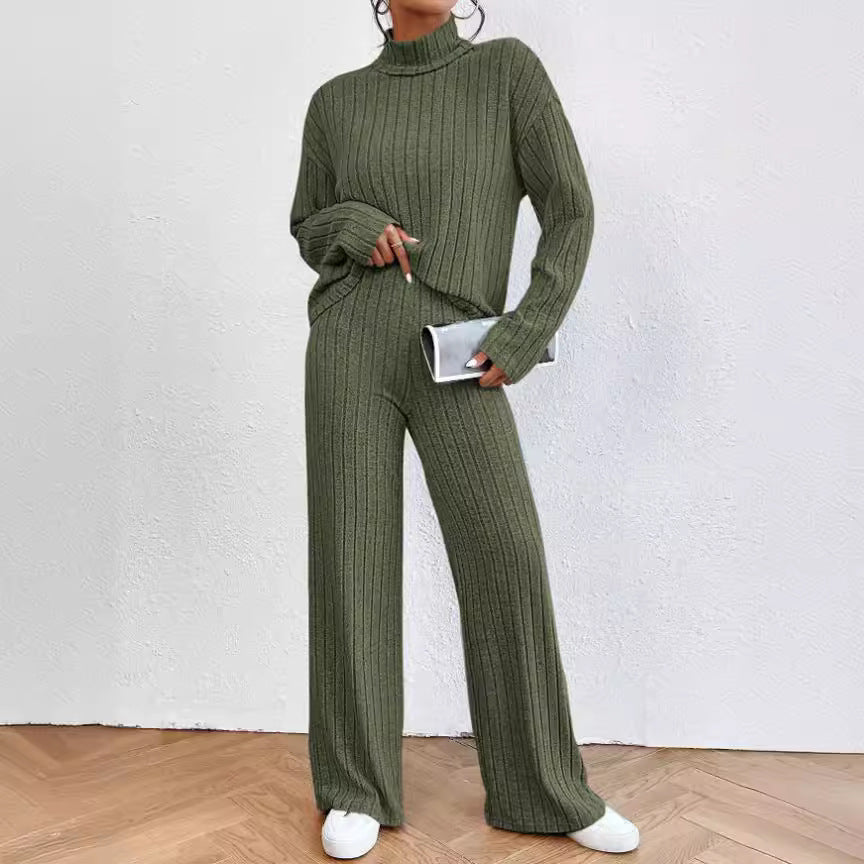Women’s casual knit jumpsuit with high collar Lune London