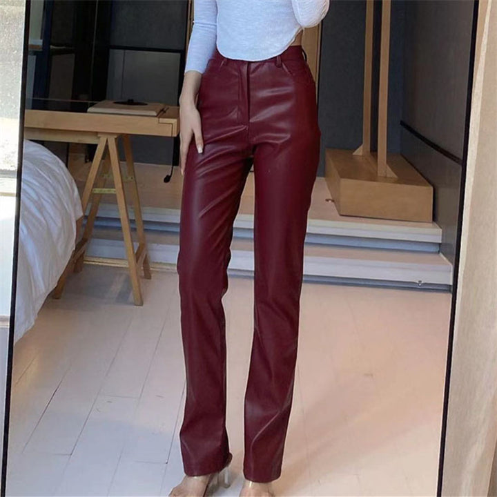 Faux leather trousers for women, with wide legs and a chic elegant fit Lune London