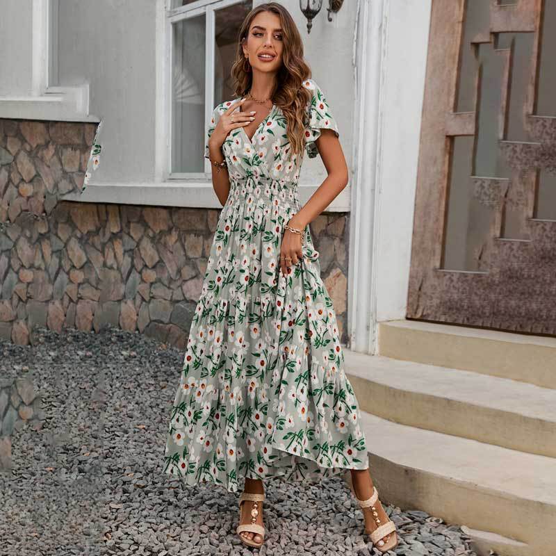 Lune London 1751507307 Women's Maxi Boho Ruffle Dress